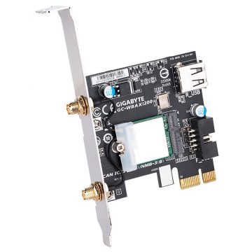   GIGABYTE GC-WBAX1200 / AMD WIFI 6E RZ608 / WiFi 802.11a/b/g/n/ac/ax 2,4GHz / 5GHz + Bluetooth 5.2/ PCI-E karta