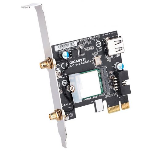 GIGABYTE GC-WBAX1200 / AMD WIFI 6E RZ608 / WiFi 802.11a/b/g/n/ac/ax 2,4GHz / 5GHz + Bluetooth 5.2/ PCI-E karta