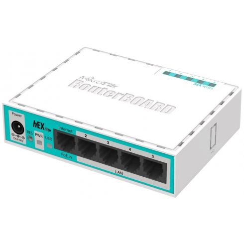 Mikrotik RouterBOARD RB750r2 hEX lite/ 850 MHz/ 64 MB RAM/ 5x LAN/ Router OS L4/ vč. plast. krytu a zdroje