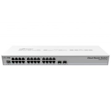   MikroTik Cloud Router Switch CRS326-24G-2S+RM, 800MHz CPU, 512MB, 24xGLAN, 2xSFP+kavez, ROS L5, PSU,1U Rackmount