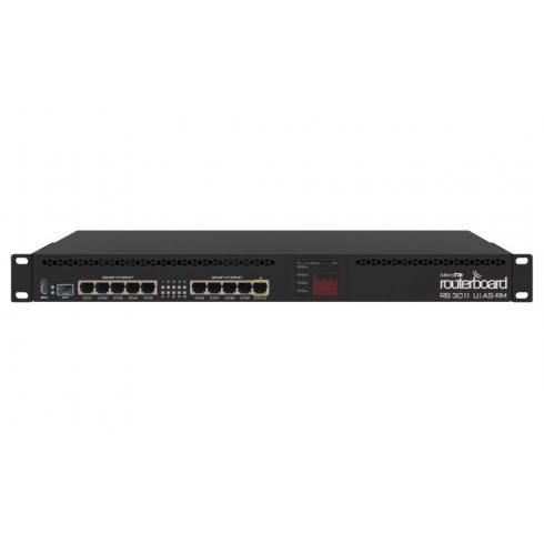 MikroTik RouterBOARD RB3011UiAS-RM 10x Gbit LAN, USB 3.0, SFP, do racku, PoE, do 19" rack, RouterOS L5