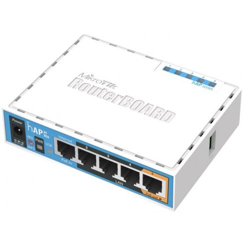 MikroTik RouterBOARD RB952Ui-5ac2nD, hAP ac lite, CPU 650MHz, 5x LAN, 2.4+5Ghz, 802.11a/b/g/n/ac, USB, 1x PoE izlaz, kućište