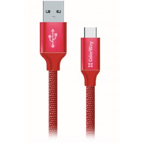 Colorway podatkovni kabel Usb /USB-C/ 1m/ 2.1A/ Crveni