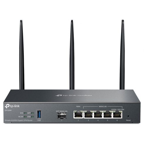 TP-Link ER706W VPN usmjerivač WiFi 6, 1x GWAN + 4x GWAN/LAN + 1x GWAN/LAN SFP, USB, Omada SDN