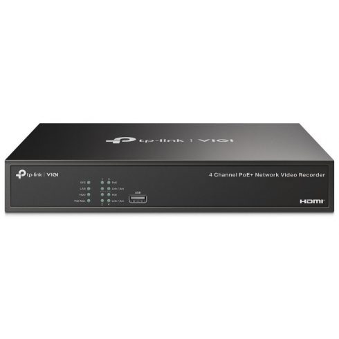 TP-Link VIGI NVR1004H-4P mrežni video snimač 4 kanala, 4x Lan s PoE, 2x USB