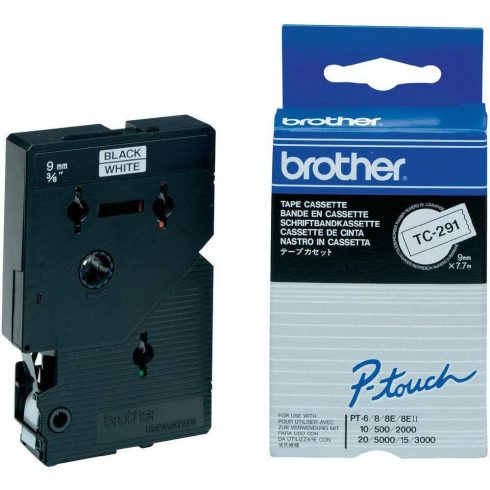 BROTHER laminirana traka TC-291 / bijelo-crna / 9mm