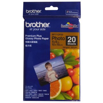   BROTHER fotopapir BP71GP20/ 10x15cm/ Premium Glossy/ 260g/ 20 listů