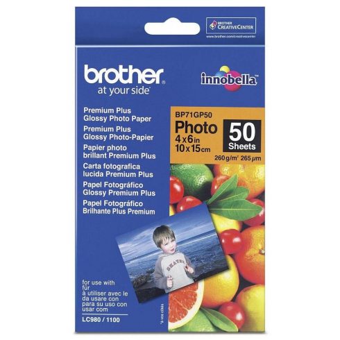 BROTHER foto papir BP71GP50/ 10x15cm/ Premium Glossy/ 260g/ 50 listova