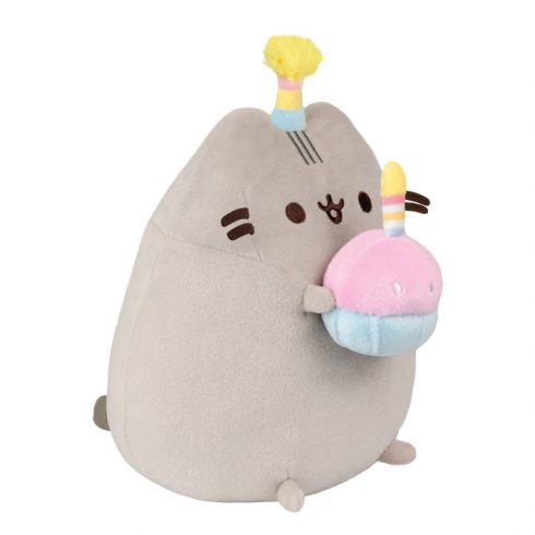 Pusheen - Plišana maskota s rođendanskom kapom i tortom 24 cm