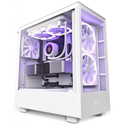 NZXT kućište H5 Elite Edition / 3x120 mm (2xRGB) ventilator / USB 3.0 / USB-C 3.1 / prozirna strana i prednja ploča / bijelo