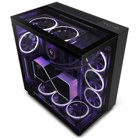 NZXT kućište H9 Elite dvokomorni ATX / 3xRGB 120 mm / 1x 120mm ventilator / staklo / RGB&kontroler ventilatora / crno