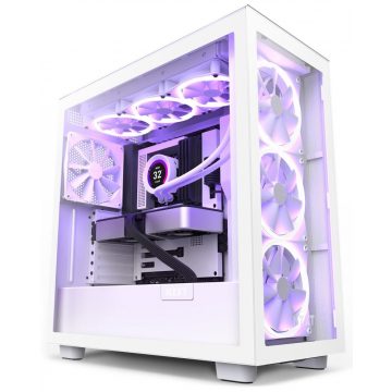   NZXT kućište H7 Elite Edition / ATX / 4x 140mm (3x RGB) ventilator / USB-C / 2x USB/ staklo bočne ploče / staklo ploča / bijela