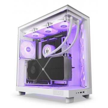   NZXT kućište H6 Flow RGB dvokomorno / MidT / 3x120mm RGB ventilator / 2xUSB 3.2 / USB-C / staklo / bijelo