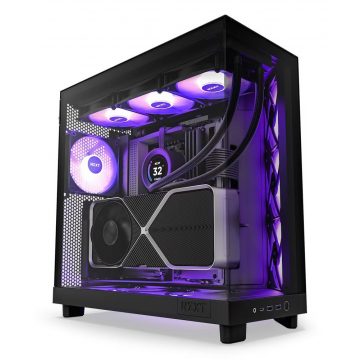   NZXT kućište H6 Flow RGB dvokomorno / MidT / 3x120mm RGB ventilator / 2xUSB 3.2 / USB-C / staklo / crno