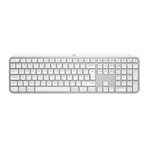 Logitech tipkovnica MX Keys S/ bežični/ Bluetooth/ USB-C/ US raspored/ bijelo-siva