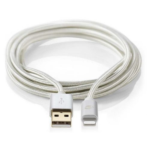 NEDIS PROFIGOLD Lightning/USB 2.0 kabel/ Apple Lightning 8-pinski - USB-A utikač/ najlon/ srebrni/ BOX/ 3m