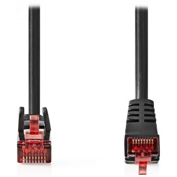   NEDIS mrežni kabel CAT6/ RJ45 utikač - RJ45 utikač/ jednostrano kutni/ crni/ 2 m