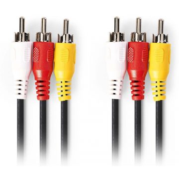   NEDIS komponentni video kabel/ 3x CINCH utikač - 3x CINCH utikač/ crni/ 2m