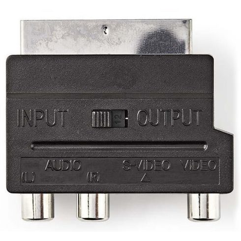 NEDIS preklopni SCART adapter / SCART utikač - S-Video utičnica + 3x RCA utičnica/ crna