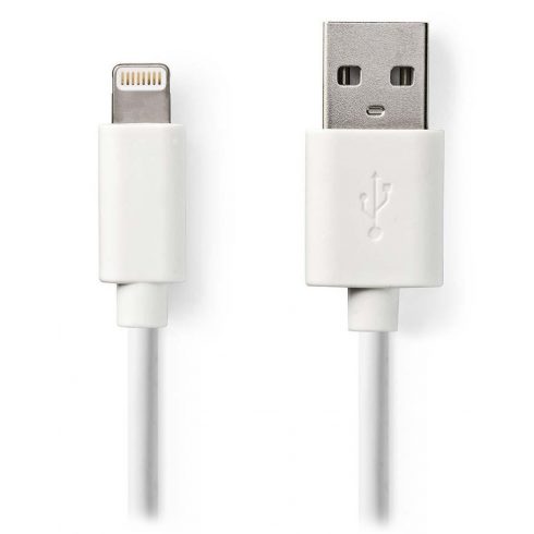 NEDIS kabel za sinkronizaciju i punjenje Apple uređaja/ Lightning konektor/ USB 2.0 A utikač/ bijeli/ blister/ 1m