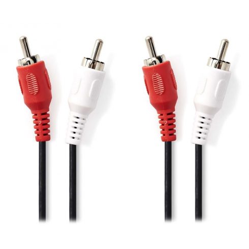 NEDIS stereo audio kabel RCA/ 2x RCA utikač - 2x RCA utikač/ crni/ bulk/ 1,5m