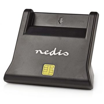   NEDIS čitač čip kartica CRDRU2SM3BK/ Smart Card ID-1/ eCitizen/ standardni biometrijski čipovi/ USB 2.0/ crni