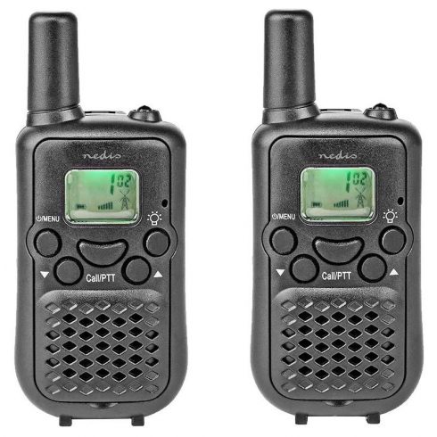 NEDIS radio/ domet 5 km/ 8 kanala/ UHF/ VOX/ LED svjetlo/ 2 kom/ crna