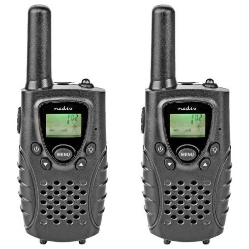 NEDIS radio/ domet 8 km/ 8 kanala/ UHF/ VOX/ LED svjetlo/ micro USB/ 2 komada/ crni