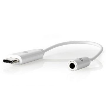   NEDIS USB-C adapter/ USB-C utikač - 3,5 mm jack utičnica/ bijela/ kutija/ 15 cm