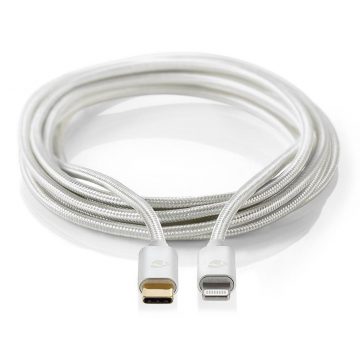   NEDIS PROFIGOLD Lightning/USB 2.0 kabel/ Apple Lightning 8-pinski - USB-C utikač/ najlon/ srebrni/ BOX/ 1m