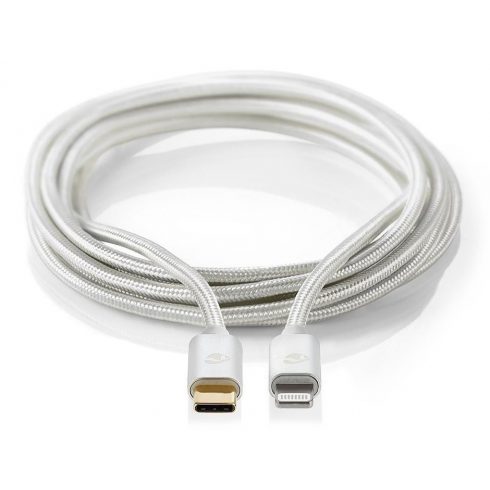 NEDIS PROFIGOLD Lightning/USB 2.0 kabel/ Apple Lightning 8-pinski - USB-C utikač/ najlon/ srebrni/ BOX/ 1m