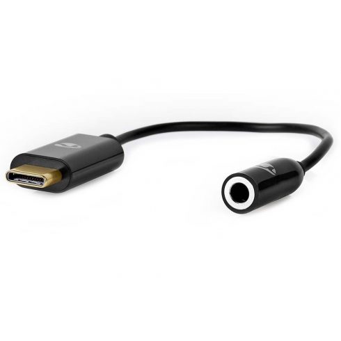 NEDIS USB-C adapter/ USB-C utikač – 3,5 mm jack utičnica + USB-C utičnica/ crna/ kutija/ 15cm