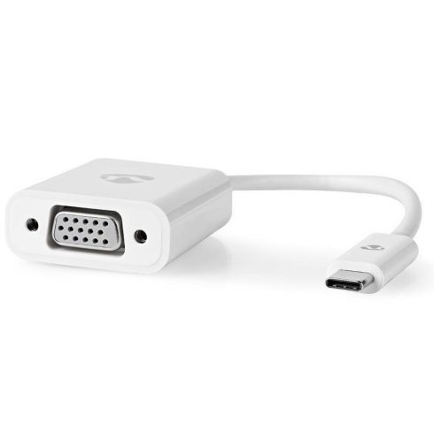 NEDIS reduktor s adapterom/ USB-C utikač - VGA utičnica/ bijeli/ plastična vrećica/ 20cm