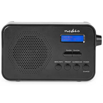   NEDIS prijenosni radio/ DAB+/ FM/ 1.3"/ na baterije/ digitalni/ 3.6 W/ budilica/ sleep timer/ crni