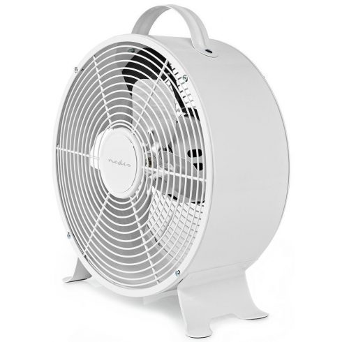 NEDIS stolni ventilator/ promjer 25 cm/ snaga 20 W/ mrežno napajanje/ 2 brzine/ metalni/ bijeli