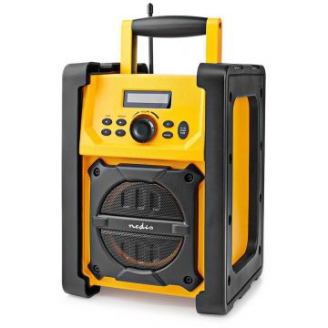   NEDIS digitalni radio/ desktop dizajn/ snaga 15W/ FM/ Bluetooth/ IPX5/ baterija/ struja/ crno-žuta