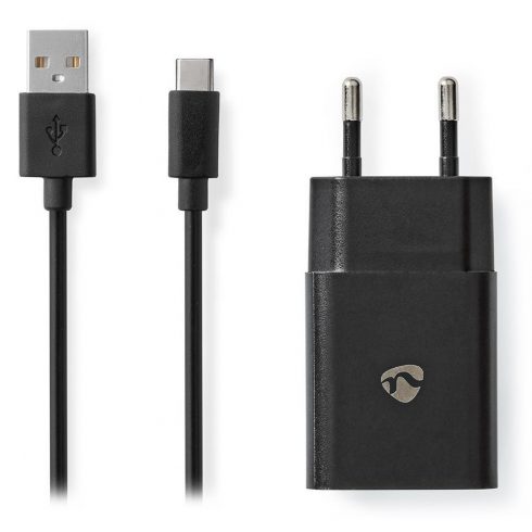 Mrežni punjač NEDIS/ USB-C/ 2.4 A/ 5.0 VDC/ crni/ kabel 1m