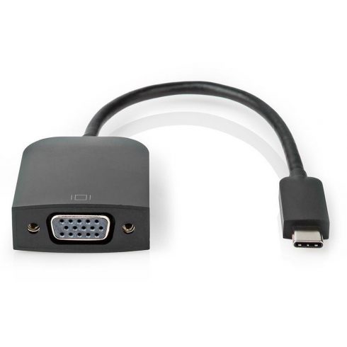 NEDIS kabelski adapter USB 3.2 Gen 1/ USB-C utikač - VGA (D-SUB) utičnica/ okrugli/ crni/ 20 cm