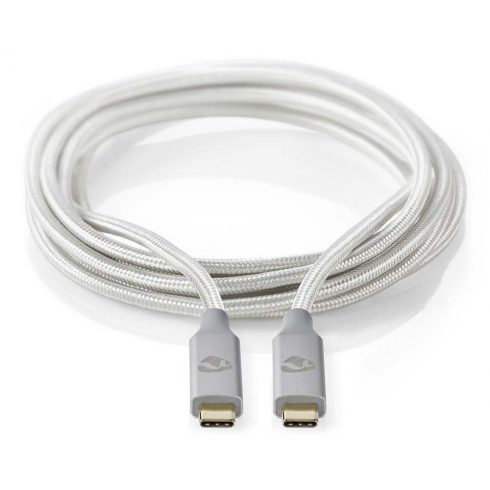 NEDIS PROFIGOLD USB-C/USB 3.2 Gen 2x2 kabel/ USB-C utikač - USB-C utikač/ najlon/ srebrni/ BOX/ 1m