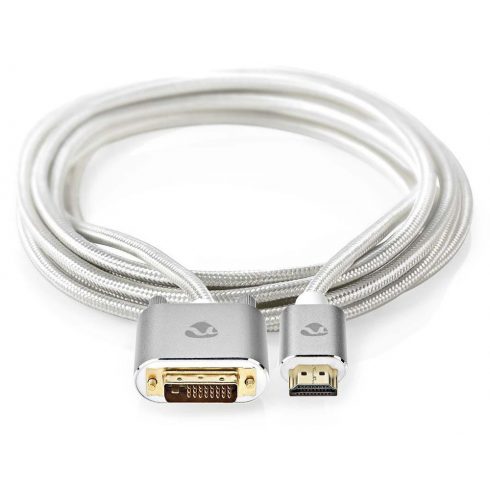 NEDIS PROFIGOLD HDMI kabel/ HDMI konektor - DVI-D 24+1 utikač/ pamuk/ srebrni/ BOX/ 2m