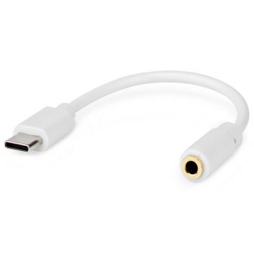   NEDIS USB 2.0 adapter/ USB-C utikač - 3,5 mm utičnica/ okrugli/ bijeli/ blister/ 10 cm