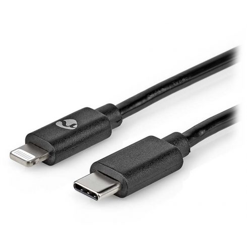 NEDIS Lightning kabel/ USB 2.0/ Apple Lightning 8-pinski/ USB-C utikač/ okrugli/ crni/ 1m