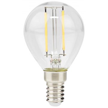   NEDIS LED žarulja E14/ G45/ 2 W/ 220 V/ 250 lm/ 2700 K/ topla bijela/ retro stil/ prozirna