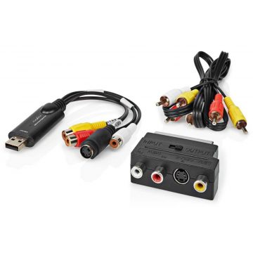   NEDIS video konverter/ USB 2.0/ 480p/ A/V kabel/ SCART/ 3x RCA utičnica/ S-video utičnica/ crna