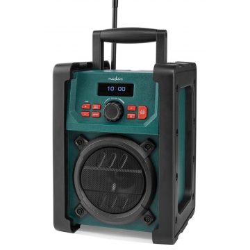   NEDIS digitalni radni radio/ desktop/ snaga 15W/ DAB+/ FM/ Bluetooth/ IP65/ na baterije/ struja/ crno-zeleni