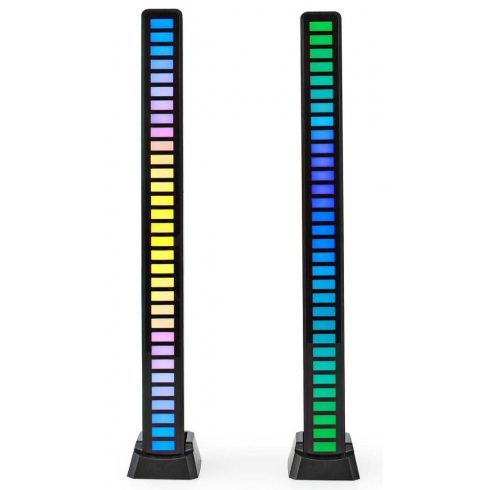 NEDIS LED gaming svjetlo/ na baterije/ za prijenosno računalo/ desktop dizajn/ RGB/ USB-A/ crno