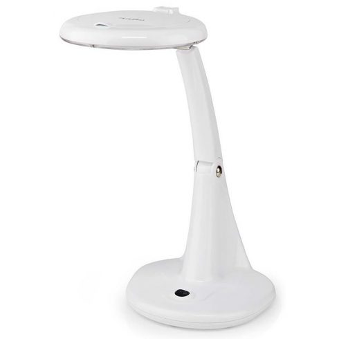 LED stolna lampa s povećalom NEDIS/ leća 3 + 12 dioptrija/ potrošnja 6,5 W/ temperatura 6500 K/ svjetlosni tok 585 lm/ bijela