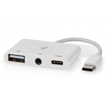   NEDIS USB 2.0 multiport adapter/ USB-C utikač/ USB-A utičnica/ USB-C utičnica/ 3,5 mm utičnica/ 480 Mbps/ okrugli/ blister