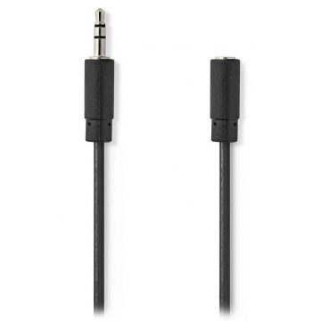   NEDIS produžni stereo audio kabel s utičnicom/ 3,5 mm utikač - 3,5 mm utičnica/ crni/ bulk/ 1m