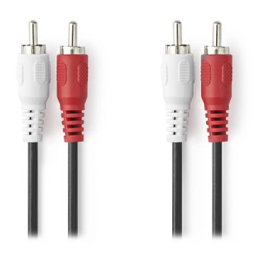   NEDIS stereo audio kabel RCA/ 2x RCA utikač - 2x RCA utikač/ crni/ bulk/ 1m